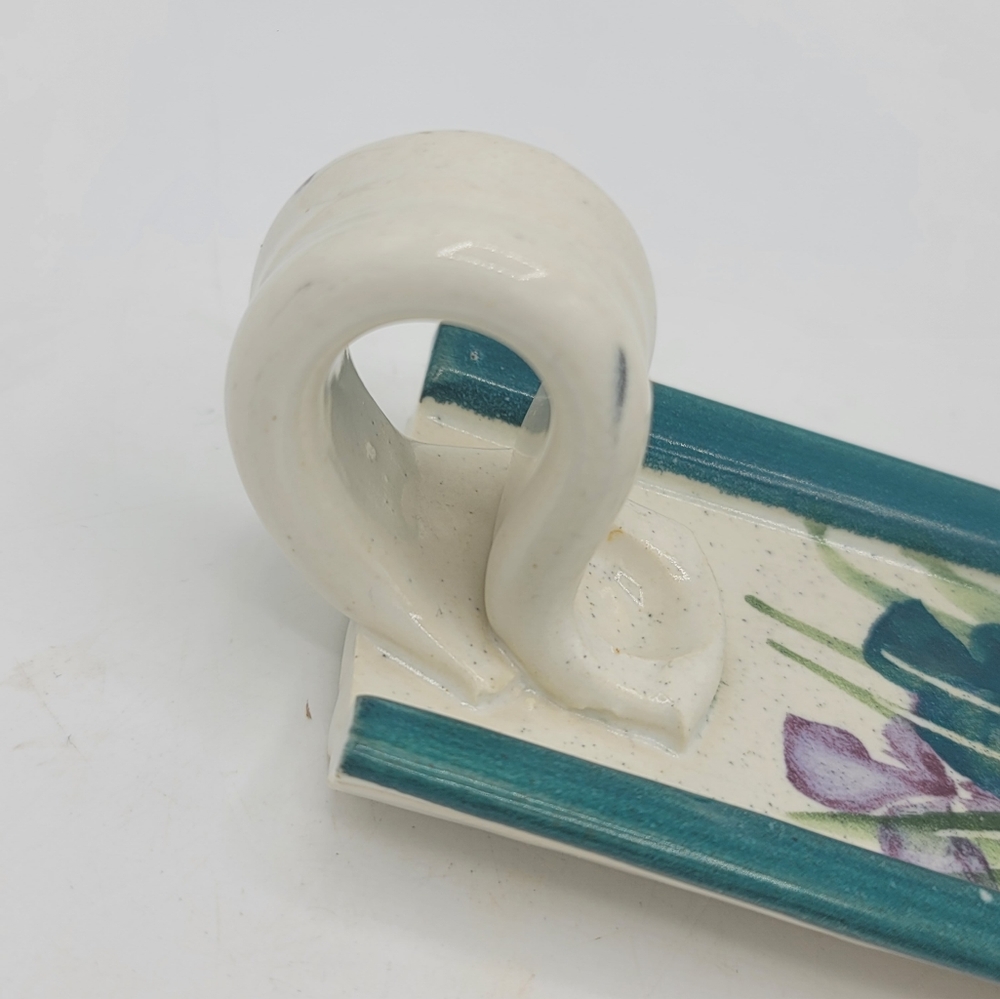 Handmade Iris Ceramic Individual Snack Tray Sushi, Tapas, Baguette Server Vtg - Picture 5 of 10